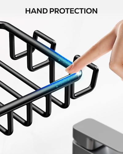 Nieifi Soap Dish Holder with 4 Hooks Stainless Steel Black Adhesive for Shower, Bathroom | Stainless steel, razor holder, 4 hooks, soap dish for shower, wall mounted, soap caddy, sponge holder, rustproof, black - color: Black, size: 1 Pack
