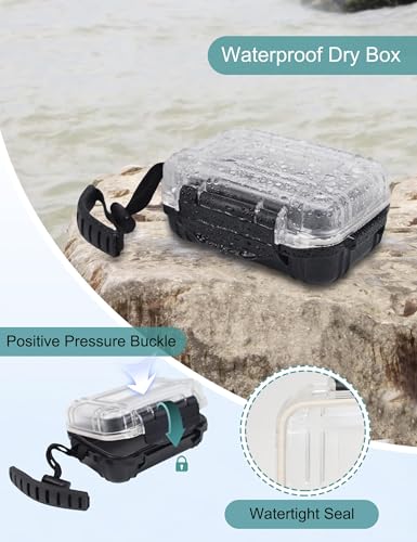 Avlcoaky Small Waterproof Box Small Waterproof Case Watertight Container Mini Dry Box Waterproof Case Watertight Key Pouch Holder for Snorkeling Kayaking Boating