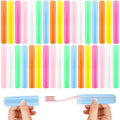 35 Pcs Travel Toothbrush Case, 7 Colors Plastic Toothbrush Storage