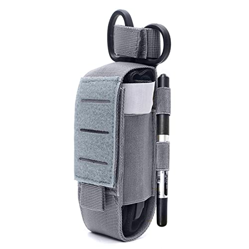 Upgrade Laser Cut 1000D Molle Torniquet Pouch, Tactical Medical Tourniquet Pouch Holster - color: Pouch Only-GREY