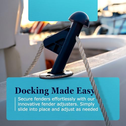 DLFender Rod Holder Version for Boating Fenders - Multifunctional Fender Adjuster Holder Also Doubles as Boarding and Exiting Handle - Innovative Fishing Boat Accessory - Blue - color: Navy Blue, size: Pack of 1