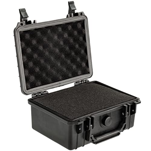 Eylar Protective Camera Hard Case Water & Shock Proof w/Foam, TSA Standards 9.12 inch 7.56 inch 4.37 inch (Black) - color: Black