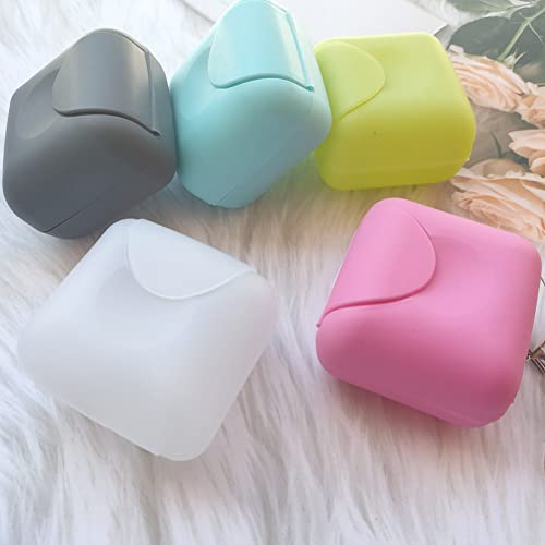Portable Travel Soap Container Case Box Holder with Lid, Plastic Soap Dish Organizer for Bathroom Home Outdoor Hiking Camping (5 Pack)