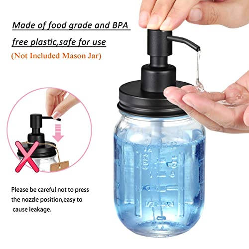 Amolliar Mason Jar Liquid Soap Dispenser Lid, Lotion Soap Pump Black 6 Pack | Stainless Steel Soap Pump 16oz Regular Mouth Jar, Farmhouse Decor, Hand Soap, Dish Soap, Lotion Soap Lid, Extra 3 Long Tubes - color: Black, size: 6 Pack