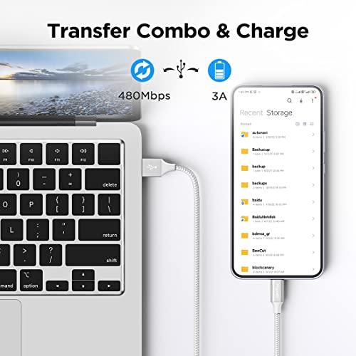 etguuds 4ft USB A to USB C Cable, 2Pack Fast Charging Cord Type C Charger - color: White, size: 4ft