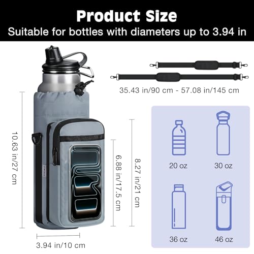 MoKo Magnetic Gym Bag, Magnetic Water Bottle Holder with Clear Phone Pouch - color: Blue