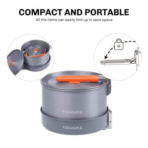 Fire-Maple Feast Outdoor Camping Cookware, Pot and Pan Set Stackable Kit - color: Feast heat exchanger