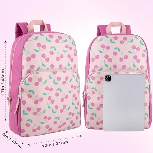 Trail maker Classic 17 inch Backpacks with Adjustable Padded Straps | School Backpacks for Girls, Boys - color: Cheerful Cherries