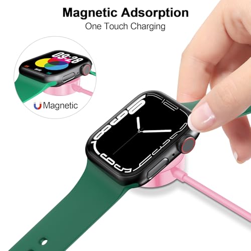 2026 Upgraded for Apple Watch Charger Magnetic USB C Fast Charging Cable | Wireless iWatch Chager Cable Dual-Chip Compatible with Apple Watch Series Ultra/SE/11/10/9/8/7/6/5/4/3/2-3.3FT,Pink - color: Pink, size: 1.0M