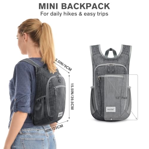 G4Free 10L/15L Hiking Backpack Lightweight Packable Hiking Daypack Small Travel Outdoor Foldable Shoulder Bag - color: Black, size: 10L