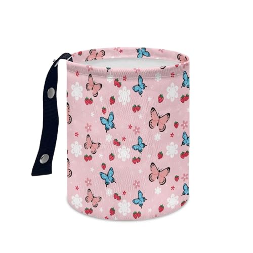 Butterfly Daisy Car Trash Storage Box Multifunctional Garbage Bags for Car, Office, Home, Travel Camping Accessories, Easy to Clean - color: Butterfly Daisy Pattern