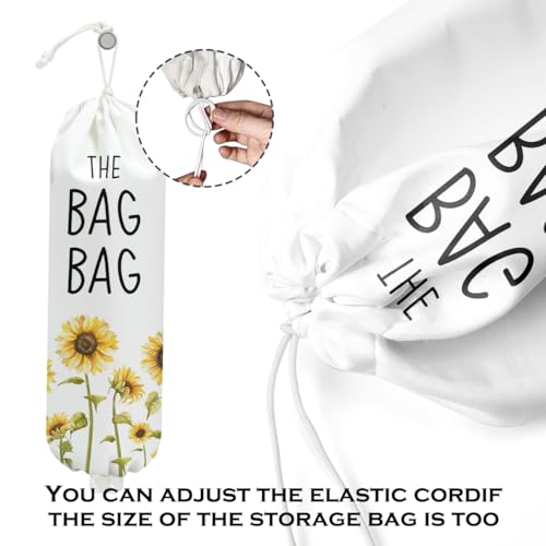 Sunflower Plastic Bag Holder, Wall Mount Grocery Bag Holder for Plastic Bags - color: multicolour 0276
