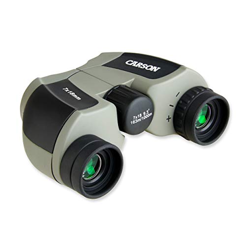 Carson MiniScout 7x18mm Ultra Compact Porro Prism Binoculars (JD-718), 1.5 H x 3.5 L x 2.75 W - style: 7x18mm