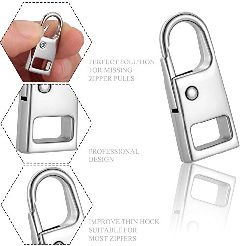 WILLBOND 8Pcs Zips,Black, Silver, Gun-Black, Platinum, Light Gold, Bronze | Replacement Pull Tab for Luggage Backpack Jacket, Detachable Metal Slider, Universal Zipper Repair Kit, Fixer Handle - style: Black, Silver, Gun-Black, Platinum, Light Gold, Bronz