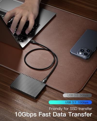 CONMDEX Android Auto USB Cable [3ft, 2-Pack] 10Gbps, 3A Fast Charging - color: Black, size: 3ft+3ft, style: 2Pack