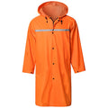 Mens Long Hooded Safety Rain Jacket Waterproof Emergency Raincoat Poncho - color: Orange, size: XX-Large