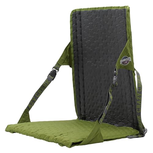 Crazy Creek HEX 2.0 PowerLounger for Day Hiking & Backpacking Trips, 250 LBS Weight Capacity, Adjustable Straps, Compact Design, Water-Resistant Olive/Slate - color: Olive/Slate, size: Power Lounger