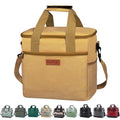 iknoe 24 Can Insulated Cooler Bag, Leakproof Lunch Tote Bag,Khaki - color: Khaki, size: Large