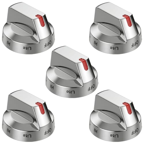 DG64-00473A Stove Knobs Replacement, Burner Control Dial Knob, 5-Pack | Fits for Samsung NX58H5600SS, NX58F5700WS, NX58H5650WS, NX58J7750SS & NX58M6850SS Gas Range, Gas Stove Knobs