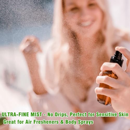 2oz Amber Glass Spray Bottles for Essential Oils, Hair, Skincare, Cleaning & Travel,2-Pack Small Empty Spray Bottle - style: 2 Set