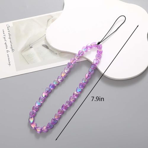 Beaded Phone Lanyard Wrist Strap Phone Charms Fixed Beads Pearl Chain - color: PC-ryj-1