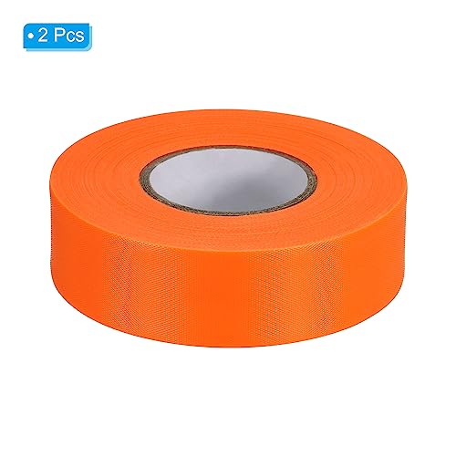 Flagging Tape 1" x147', 2 Pack PVC Non-Adhesive Neon Marking Tape for Tree Survey Boundaries Outdoor Trail, Orange