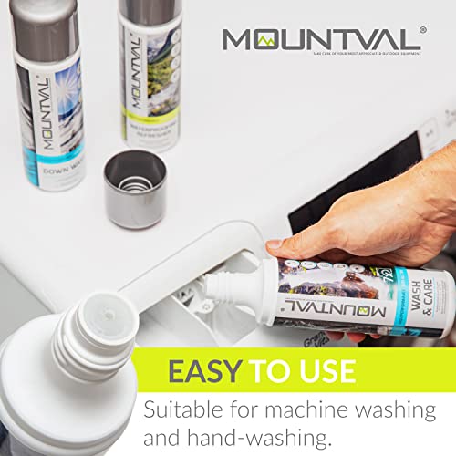 Wet Weather Clothing Care Set, Mountval Wash & Care (315ml), Mountval Waterproofing Refresher (300ml), Protection for Technical and Wet Weather Clothing, Equipment & Hiking Gear incl. GORE-TEX