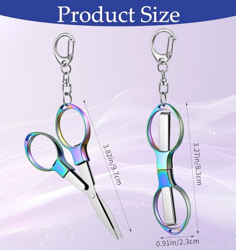 3 Pcs Mini Folding Scissors, Stainless Steel Travel Scissors TSA Approved, Portable & Compact for Nurse, Office, Craft, Sewing