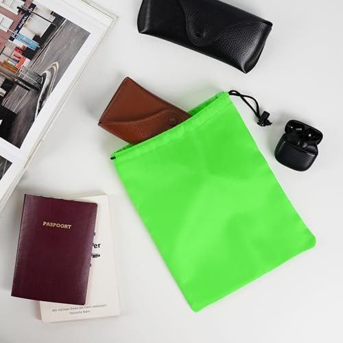 PALTERWEAR Drawstring Bag with Toggle - Nylon Cinch and Ditty Pouch Six-Pack (Green, 8 x 11 Inch, Set of 6) - color: Green, size: 8 x 11 Inch