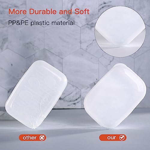 Quatish Leakproof Soap Dish with Lid & Draining Layer, Shatterproof Travel Bar Soap Holder Case Container, Portable Travel Size Toiletries Essentials for Camping, Gym, Bathroom, Clear - color: Clear, size: Medium