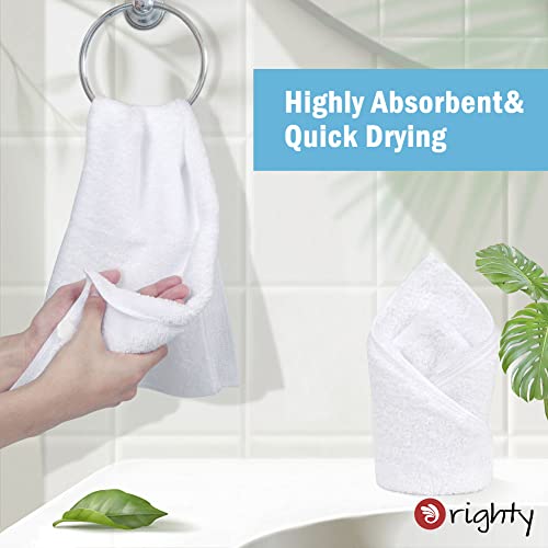 Orighty 6-Pack White Hand Towels - Quick Drying & Absorbent Microfiber Gym Towels 16x28 inches - Lightweight & Thin White Yoga Towel - Multi-Purpose Camping Towel for SPA, Hotel & Bathroom | Quick Drying & Absorbent, Lightweight & Thin White Yoga Towel -