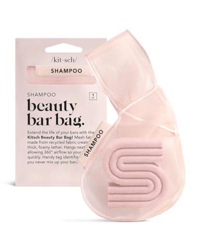 Kitsch Soap Saver Bag – Patented Mesh Bag Soap Holder - Blush | for Shampoo and Conditioner Bars – Extends Use & Prevents Soggy Mess – Recycled Beauty Mesh Pouch, Eco-Friendly - color: Blush