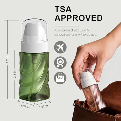 RNOAFMU 2 Pack Small Spray Bottle 2oz/60ml, Travel Size Mini Fine Mist Spray Bottles, Plastic Leakproof & Refillable Empty Spray Bottle for Hair, Face, Plant and Cleaning