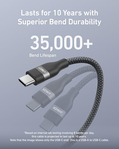 Anker Nano USB A to USB C Cable, CarPlay USB to USB C Cable (6 ft, Black) - color: Black, size: 6ft