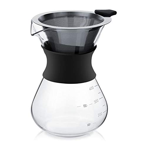 Joyzan Pour Over Coffee Maker, High-Heat Paperless Glass Drip Dripper 400ML