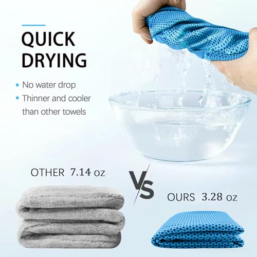 SOYOK 4 Packs Cooling Towels, 40" x 12" Cooling Towels for Neck and Face - color: Light Blue/Light Grey/Purple/Royal Blue