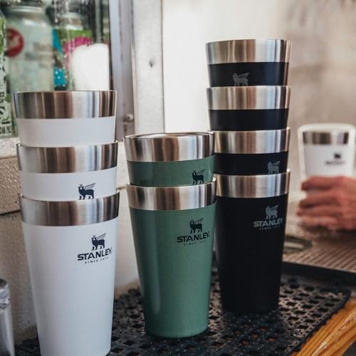 STANLEY Adventure Stacking Beer Pint Glass | Stackable Drinking Cup for Cold Beverages | Dishwasher Safe | Insulated Stainless Steel Tumbler | BPA-Free - color: Dried Pine, style: Modern