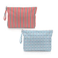 Fokongna 2 Pack Reusable Leakproof Waterproof Wet Bag, Multi Purpose Dry Wet Separation Organizer for Swimsuits Beach Gear Gym Laundry Cosmetic Essentials - color: Summer Stripe & Polka Dot Set 01