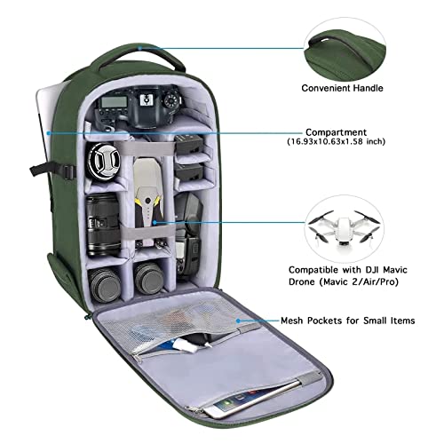 MOSISO Camera Backpack, DSLR/SLR/Mirrorless Photography Camera Bag - color: Army Green