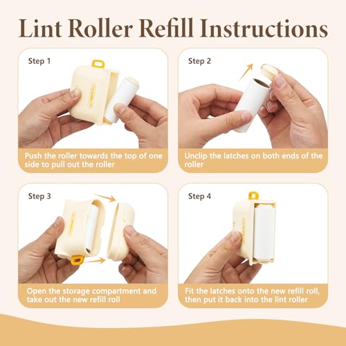 240 Sheets Mini Lint Roller Refills Travel Size Lint Remover Travel Essentials Pet Hair Rollers for Clothes Refillable Mini 8 Rollers - color: 240 Sheets Refills