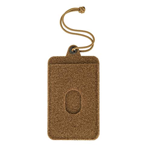 M-Tac Tactical Hanging ID Card and Patch Holder with Hook and Loop Surface and Draw Cord (Coyote) - color: Coyote, size: hook and loop surface