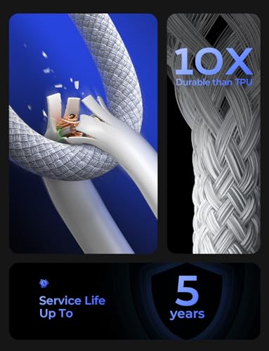 LISEN USB C Cable, 5-Pack [3.3/3.3/6.6/6.6/10FT] USBC to USBC Cable for iPhone 16e 15 Pro Max Charger Cord, 60W (3.1A) C to C Cable Fast Charging for Samsung S25/S24/23, Switch 2, iPad, MacBook,White - color: White, size: 3.3+3.3+6.6+6.6+10FT