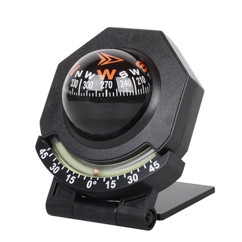 BinaryABC Car Compass,Vehicle Compass with Slope Meter,Automotive Compass Ball,Car Dashboard Accessories,Universal Compass for Car Boat Truck