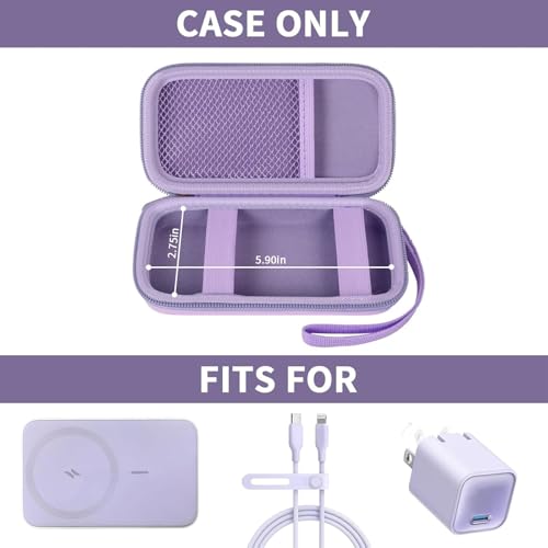 Power Bank Case for Anker MagGo 633/622/621/321 Portable Charger, Box Only - color: Purple, size: Medium