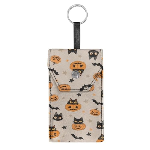 Black Cat Bat Print Purse Tissue Holder Portable Pocket Tissue Holder for Coin Keys Tissues with Hanging Rope Snap Button Enclosed - color: Black Cat Bat