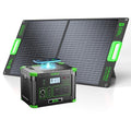 EBL 519.48Wh Solar Generator Kit with 100W 20V Solar Panel | 500W Portable Power Station Backup Battery Power Supply for RV/Van Camping Fishing Climbing Road Trip, Home Use - color: Black