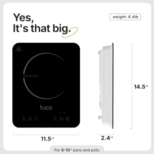 TUCO Portable Induction Cooktop Pro, 1800W Countertop Hot Plate Electric