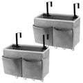 Bedside Caddy Organizer 5 Pockets 4 Hooks Bunk Bed 2Pack Grey - color: 2Pack Grey