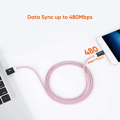 Short USB C to USB A 1.6ft,USB A to Type C Cord for iPhone/Laptop/Carplay | Anti Tear Braided, 0.5ft~10ft, 3A Fast Charging, 480Mbps, 56Kohm Pull-up Resistor,for Powerbank Cellphone Android Auto - color: Red, size: 1.6FT
