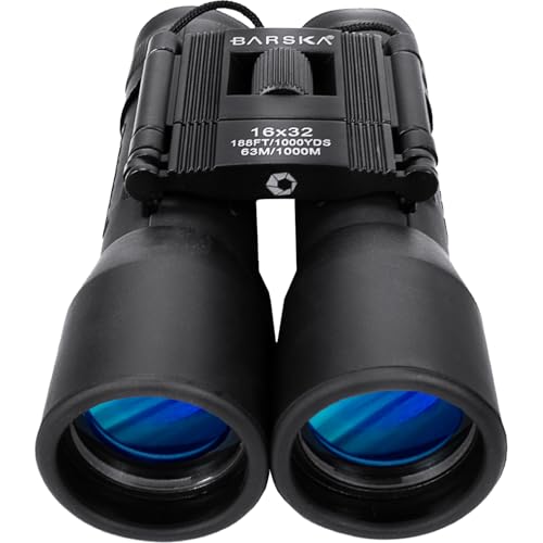 Barska Lucid View Compact Binoculars - Roof Prisms, Fully Coated Optics, Center Focus, Rubber Armor Grip – Lightweight for Hiking, Bird Watching, Travel - size: 16x32